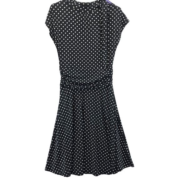 Retrolicious Dress Womens Large Polka Dot Ruched Waist Vintage Inspired Made USA - Picture 1 of 7